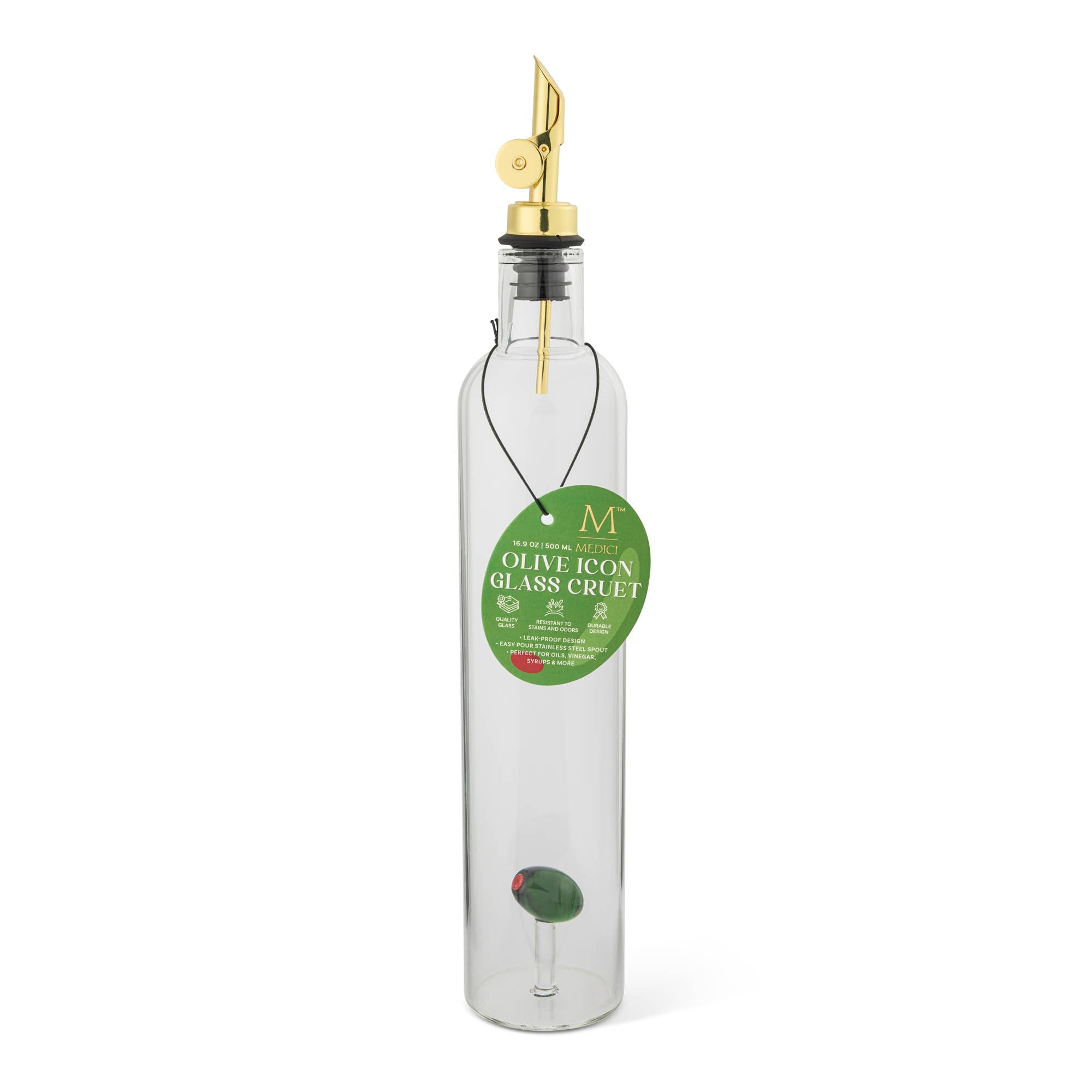 16.9oz Olive Icon Olive Oil Bottle w/ Gold Flip Lid